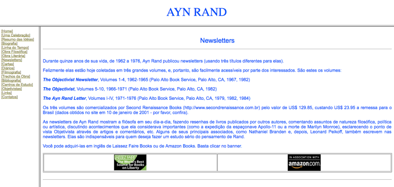 Ayn Rand Old Site - 08 - Newsletters